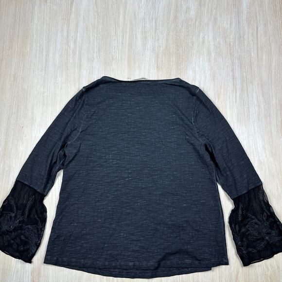 Soft Surroundings Genius Sheer Bell Sleeve Gothic Dark Romance Shirt XL PETITE - Picture 11 of 13